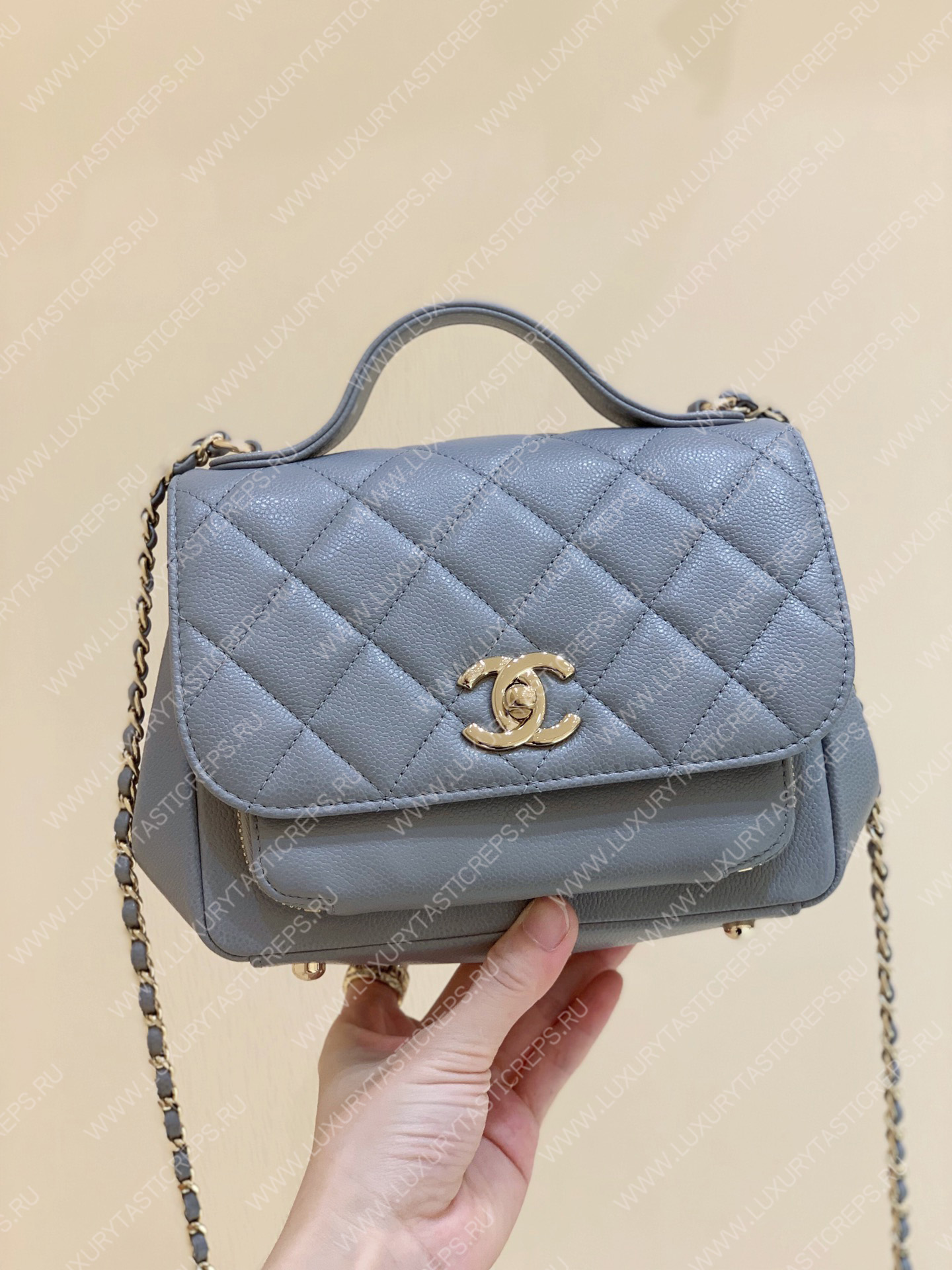 Ch*el small business affinity flap bag grey a93749