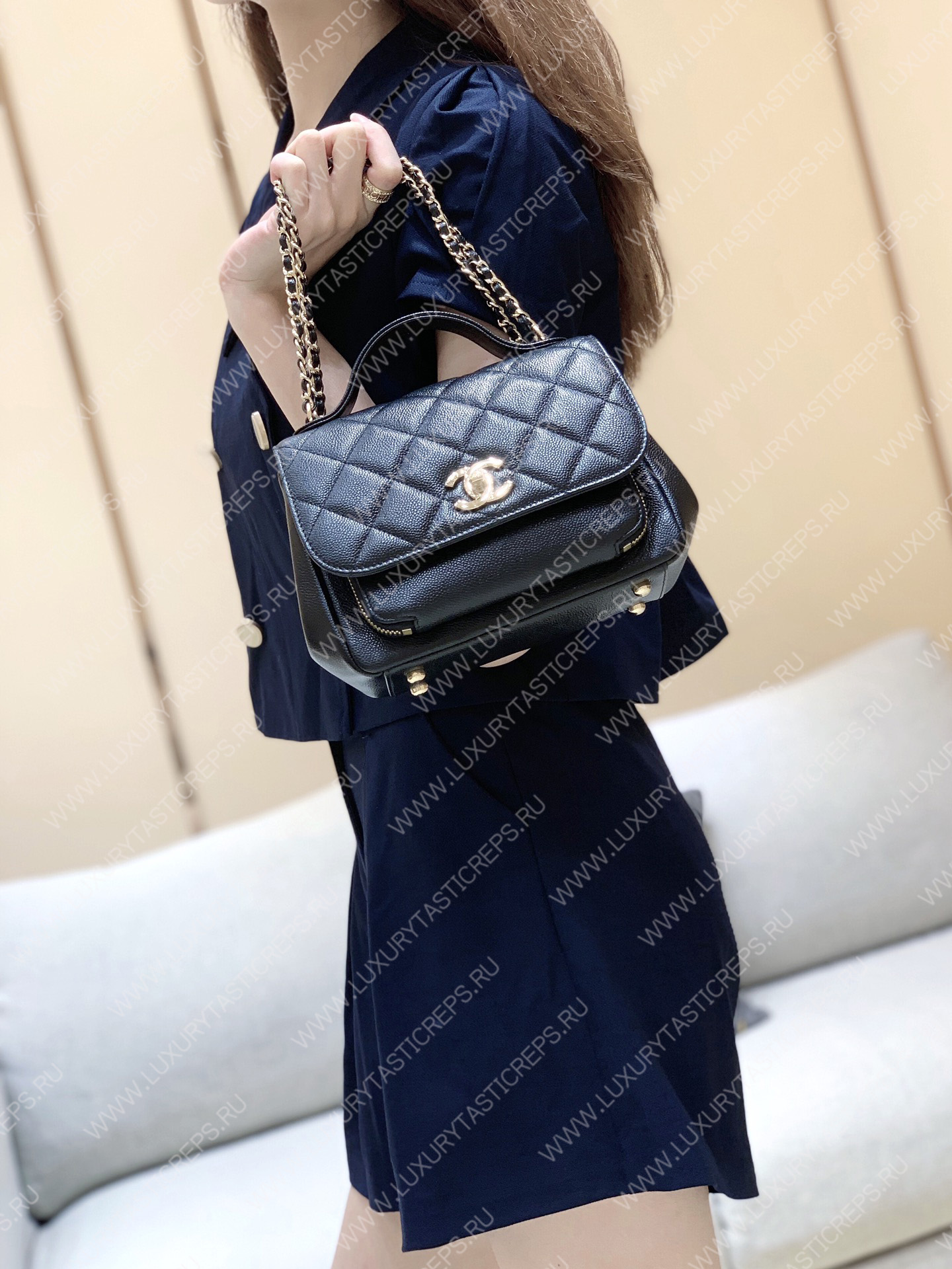 Ch*el small business affinity flap bag black a93749