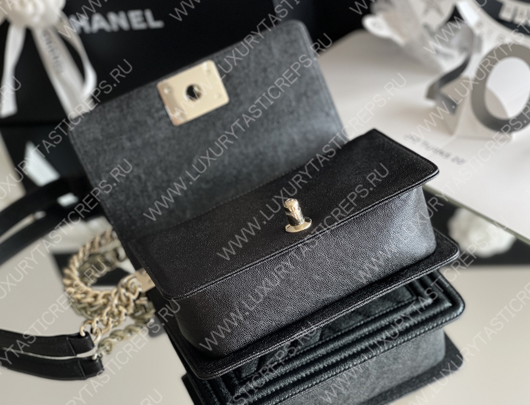 Ch*el boy handbag black a67086