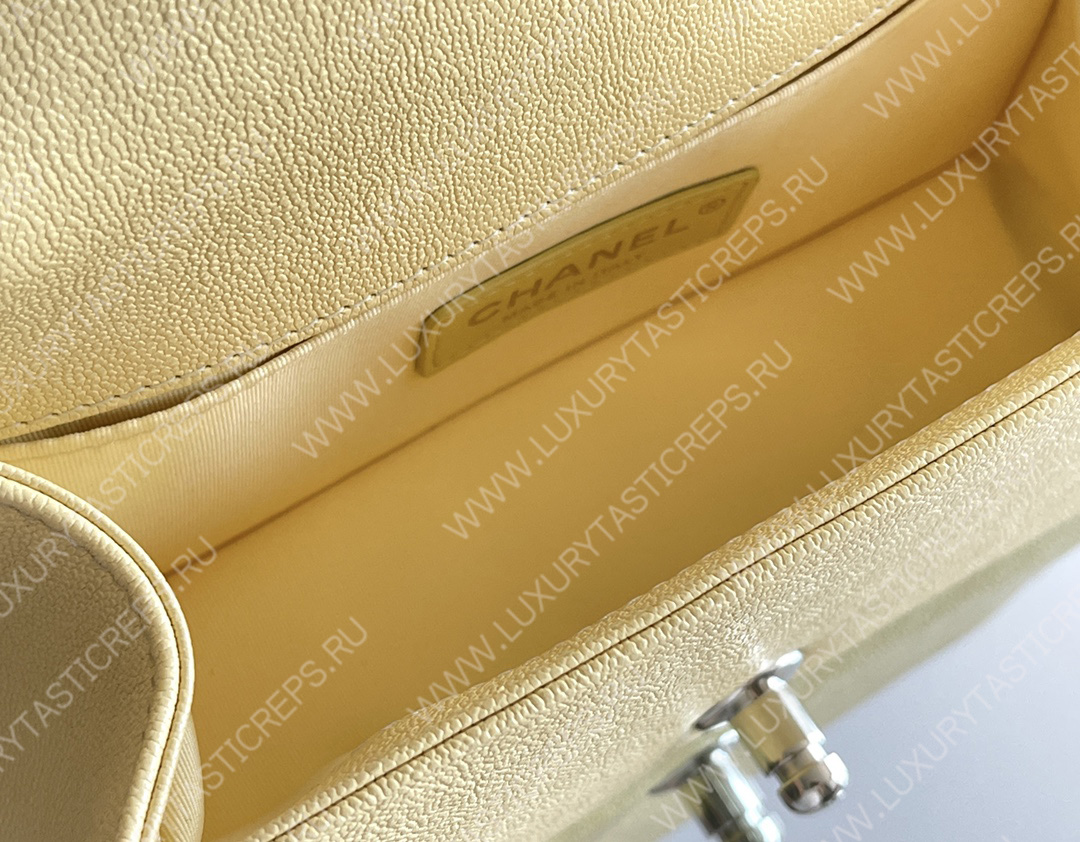 Ch*el boy handbag yellow a67086