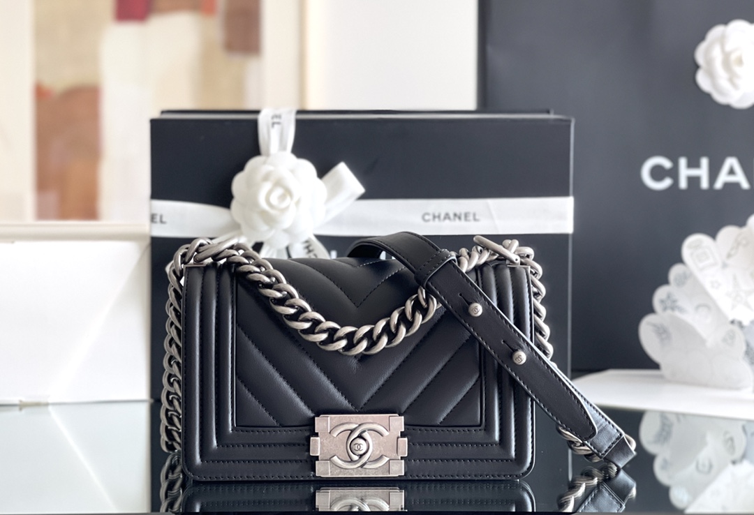 Ch*el small boy handbag black a67085