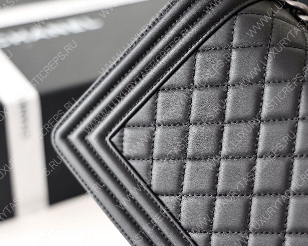 Ch*el boy handbag black a67086