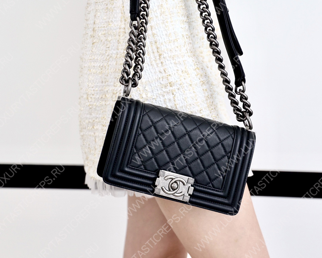 Ch*el small boy handbag black a67085