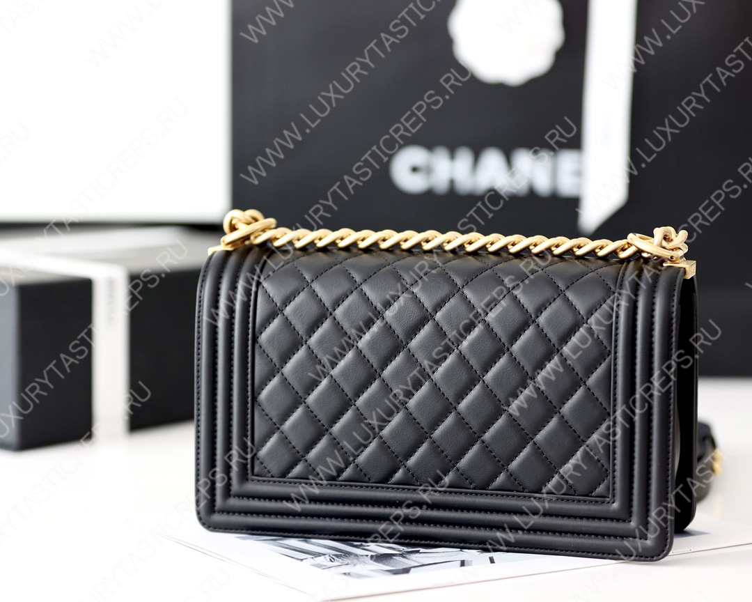 Ch*el boy handbag black a67086