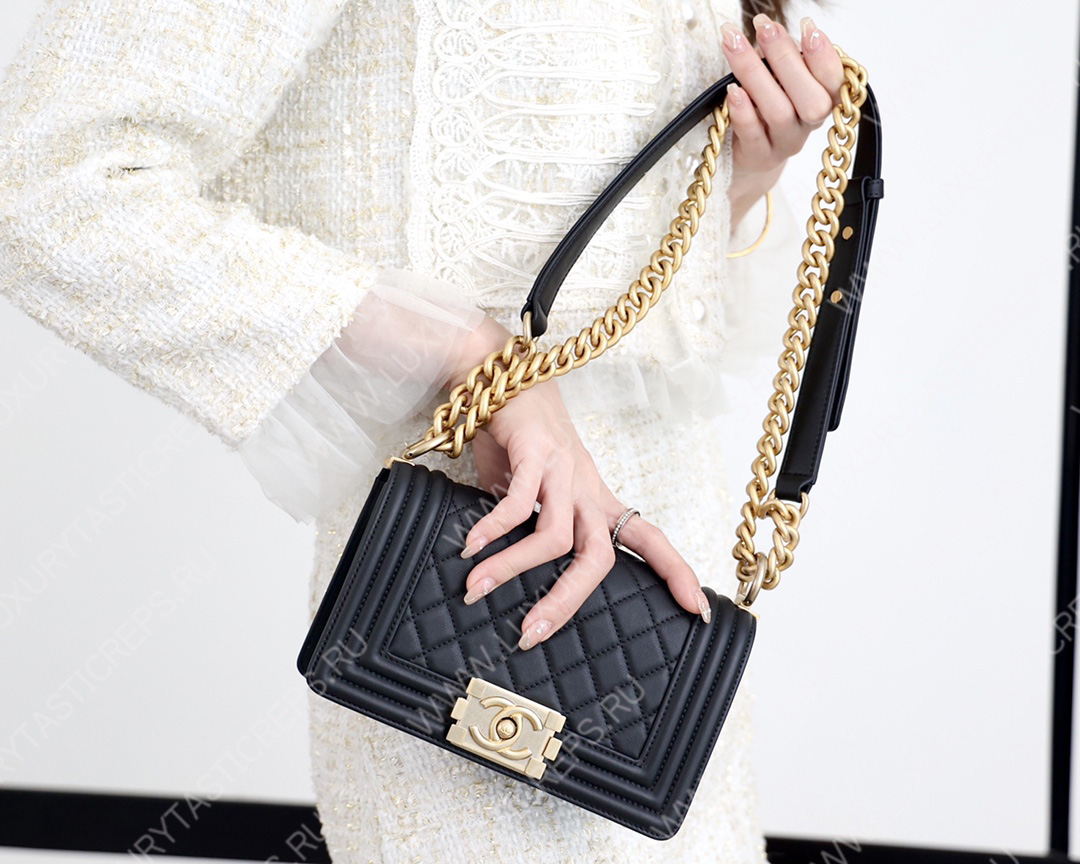 Ch*el small boy handbag black a67085