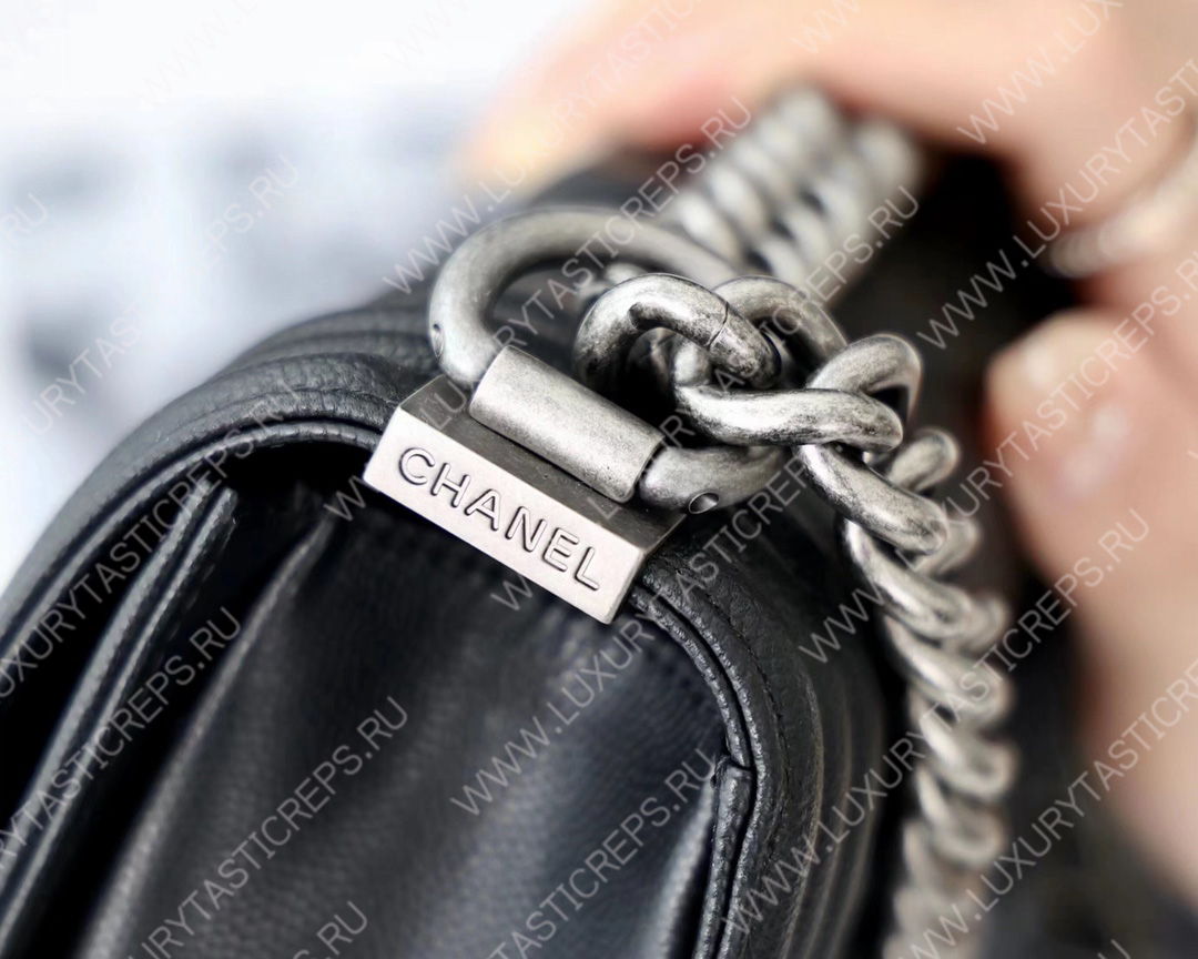 Ch*el boy handbag black a67086