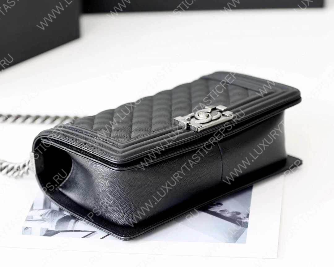 Ch*el boy handbag black a67086
