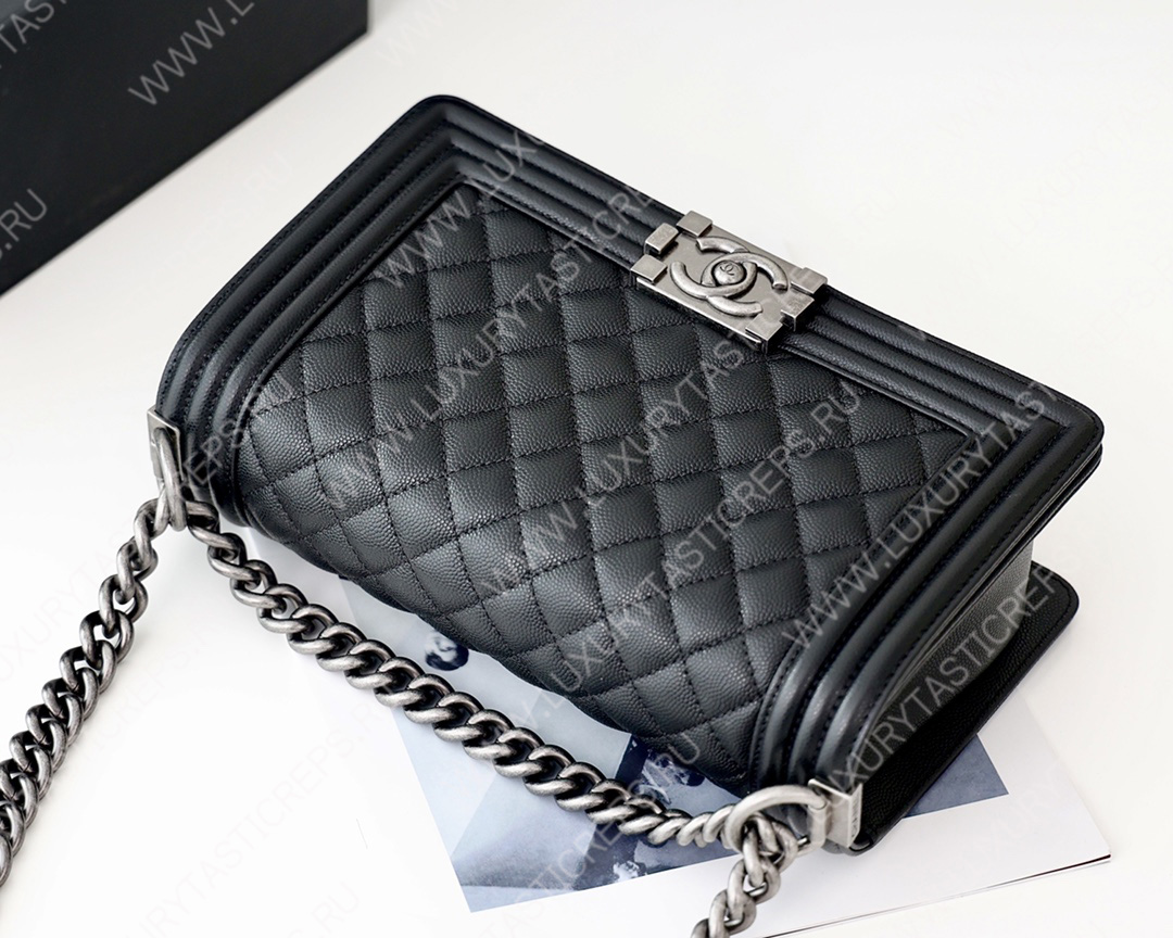 Ch*el boy handbag black a67086