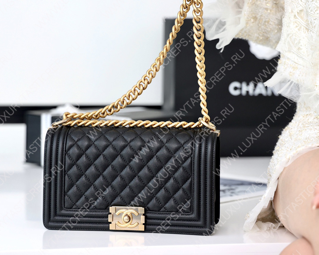 Ch*el boy handbag black a67086