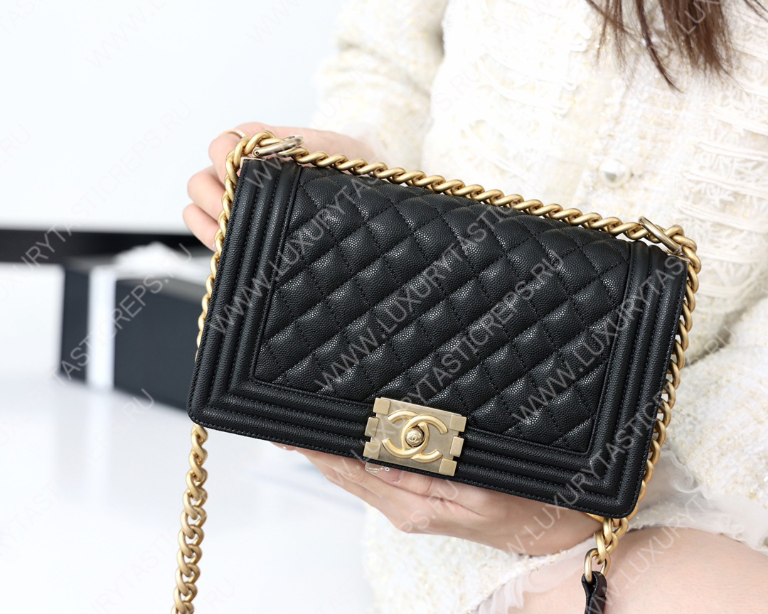 Ch*el boy handbag black a67086