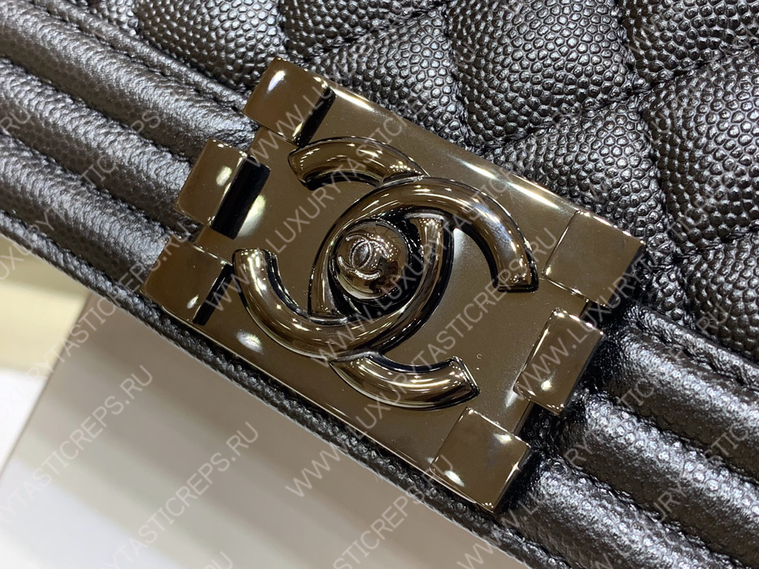 Ch*el boy handbag black a67086
