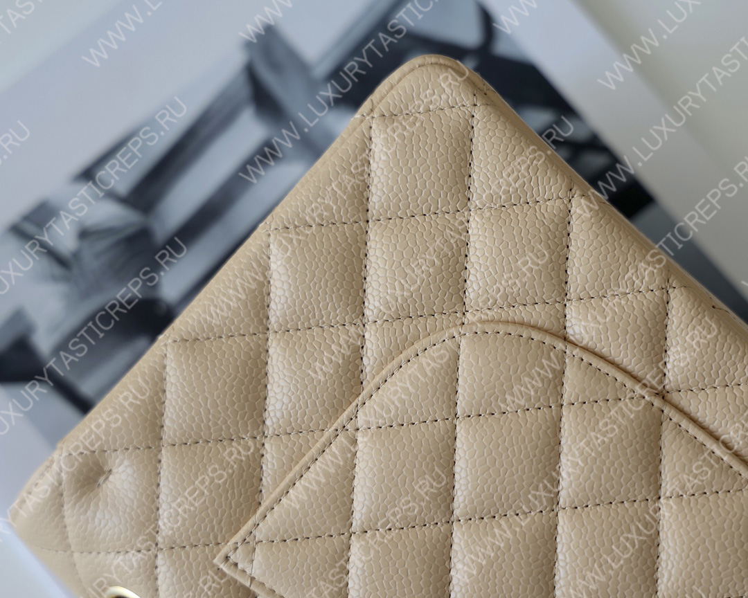 Ch*el classic medium flap bag beige a01112