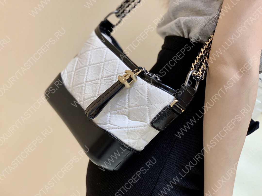 Ch*el gabrielle hobo bag white a91810