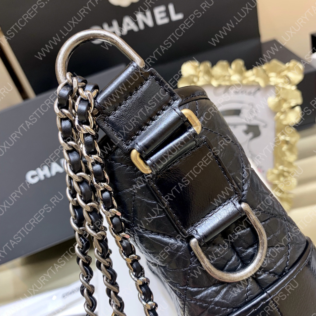Ch*el gabrielle hobo bag black a91810