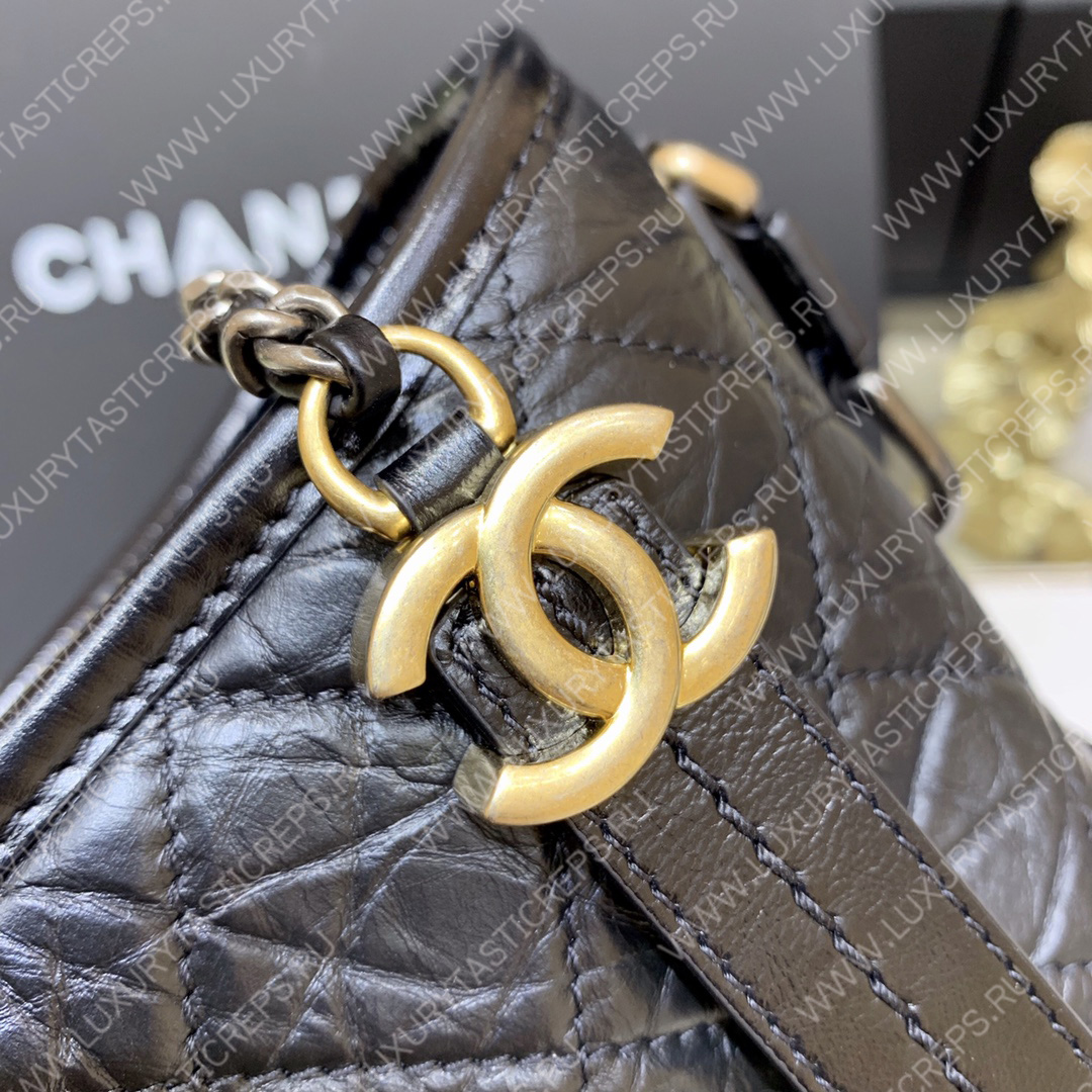 Ch*el gabrielle hobo bag black a91810