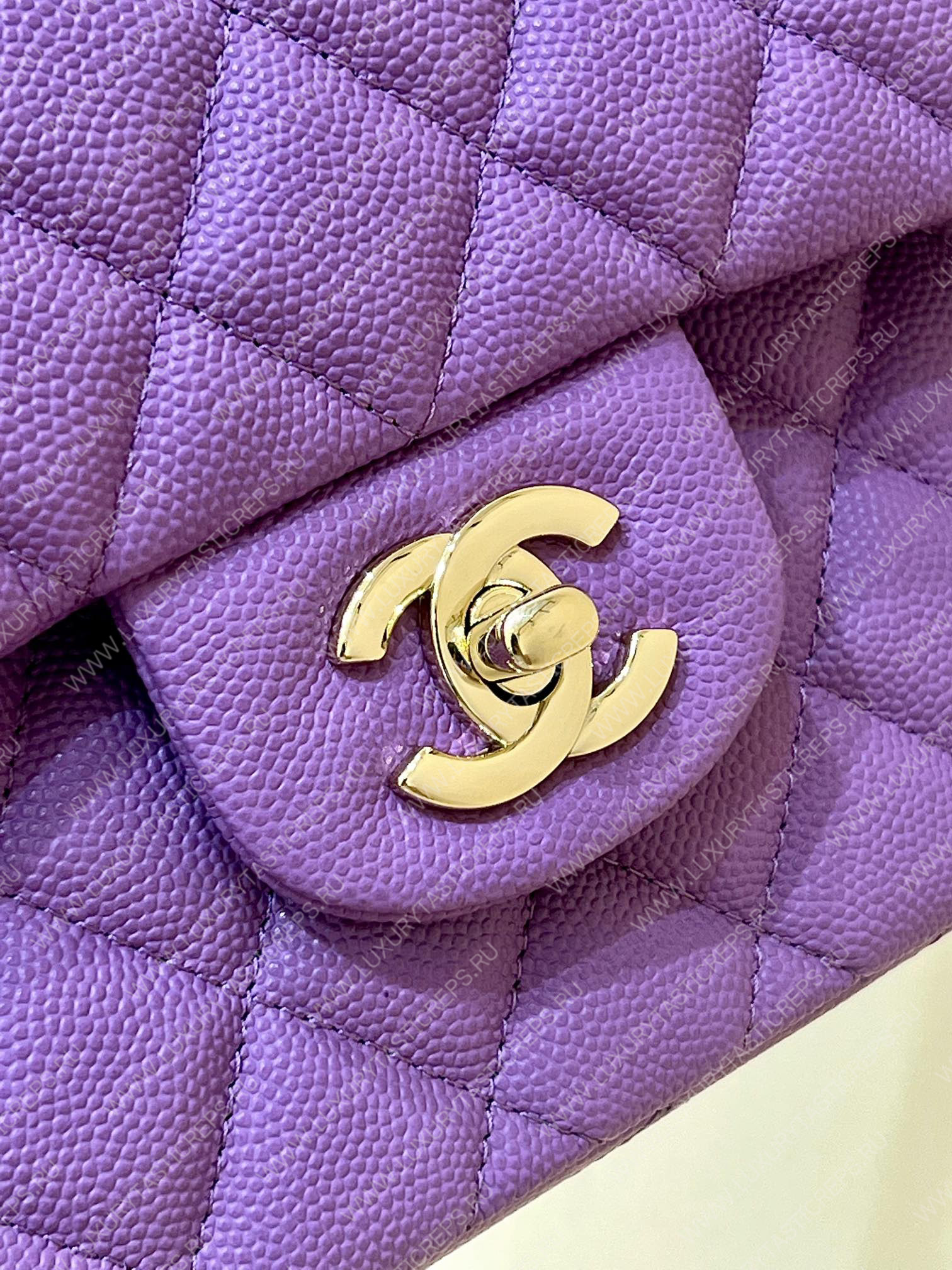 Ch*el small classic handbag bag purple a01113