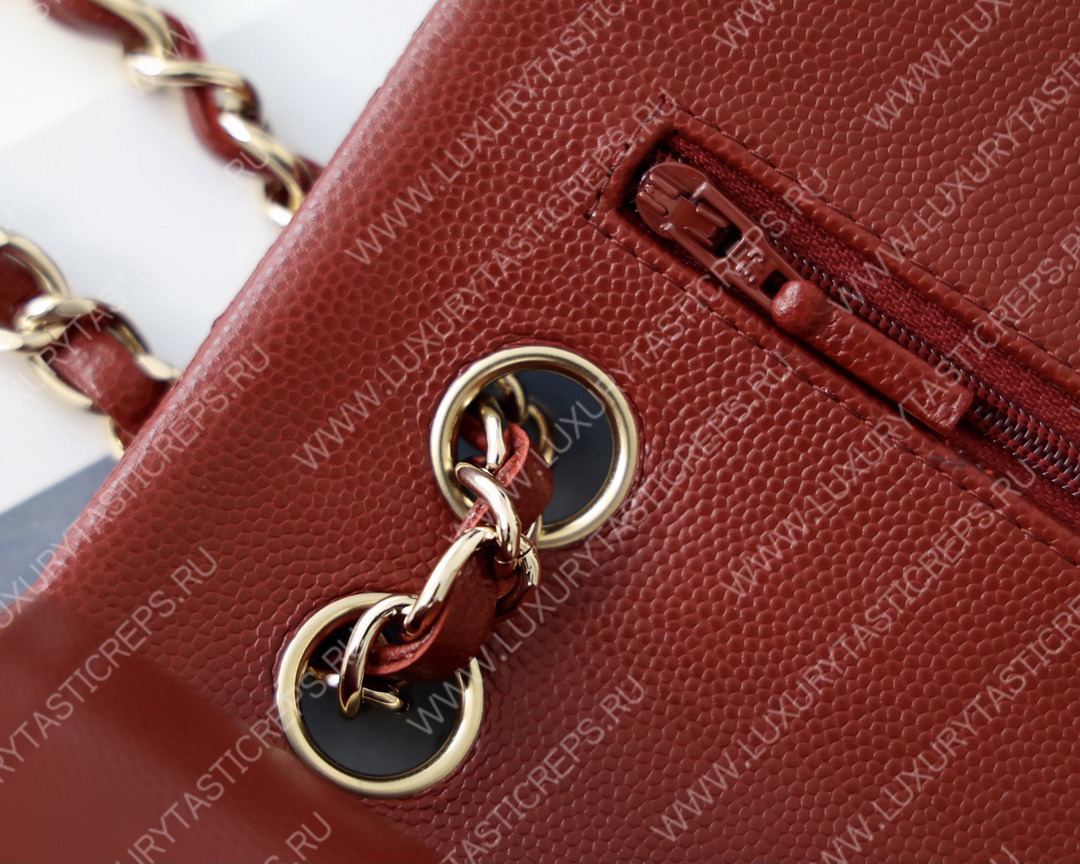 Ch*el small classic handbag bag burgundy a01113