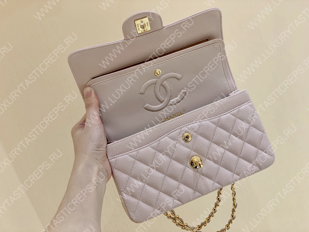 Ch*el small classic handbag bag beige a01113