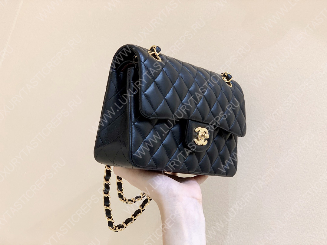 Ch*el small classic handbag bag black a01113