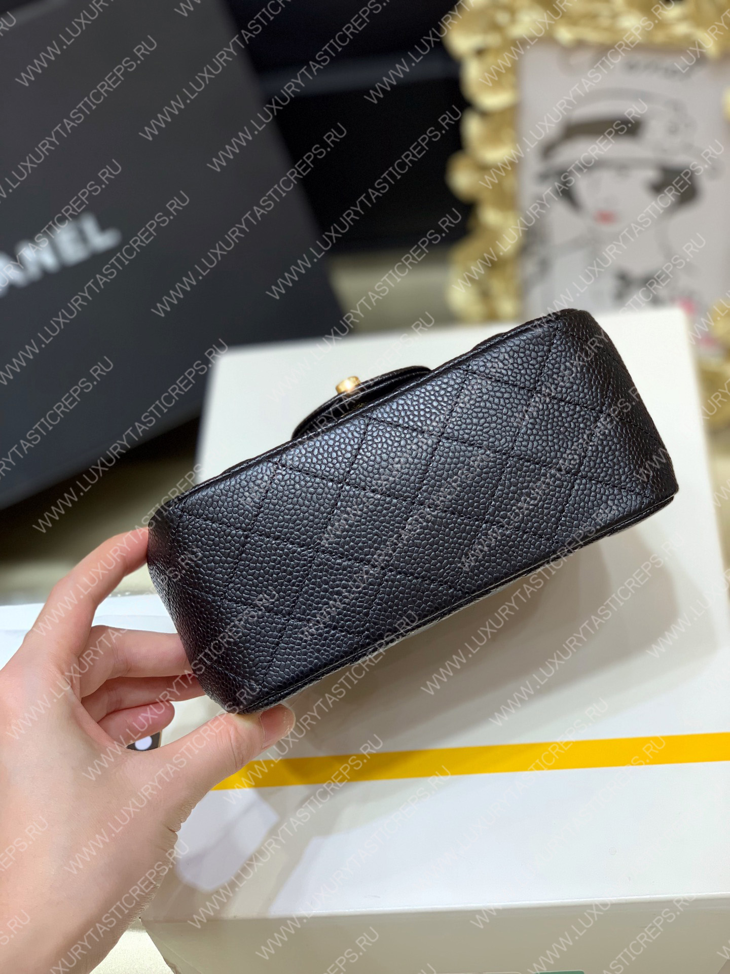Ch*el classic flap bag black a01116