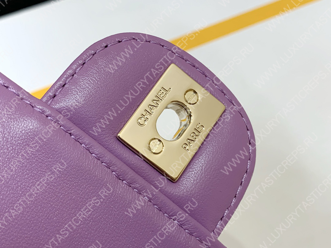 Ch*el cc heart clutch 22s purple as3191
