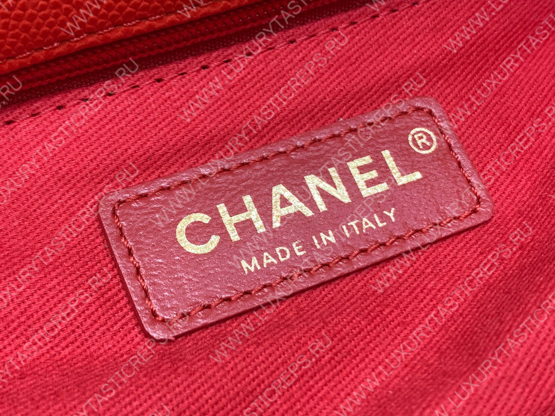 Ch*el coco handle bag red a92993