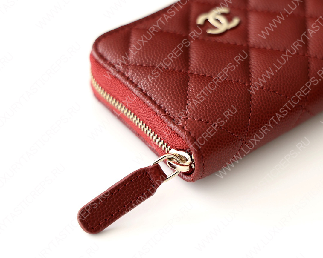 Ch*el classic zipped coin purse red ap0216