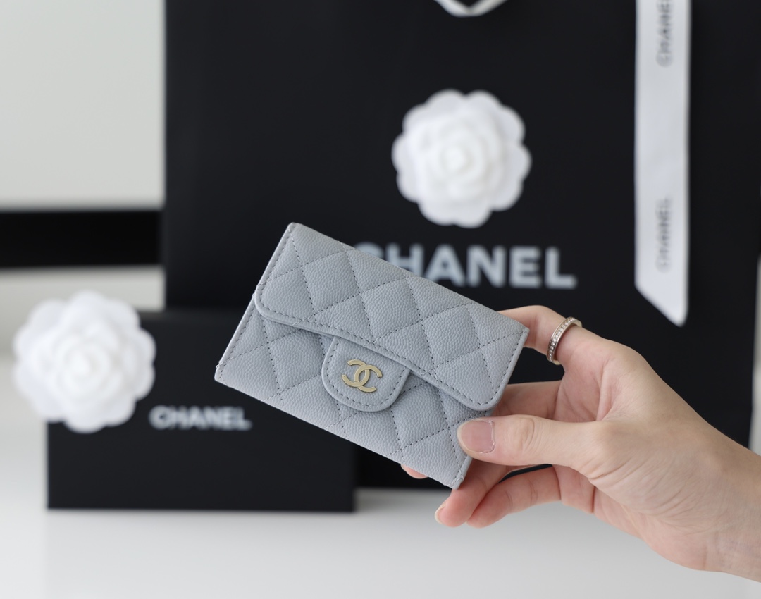 Ch*el classic card holder grey ap0214