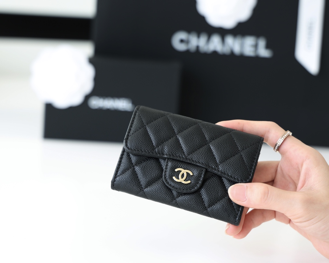 Ch*el classic card holder black ap0214