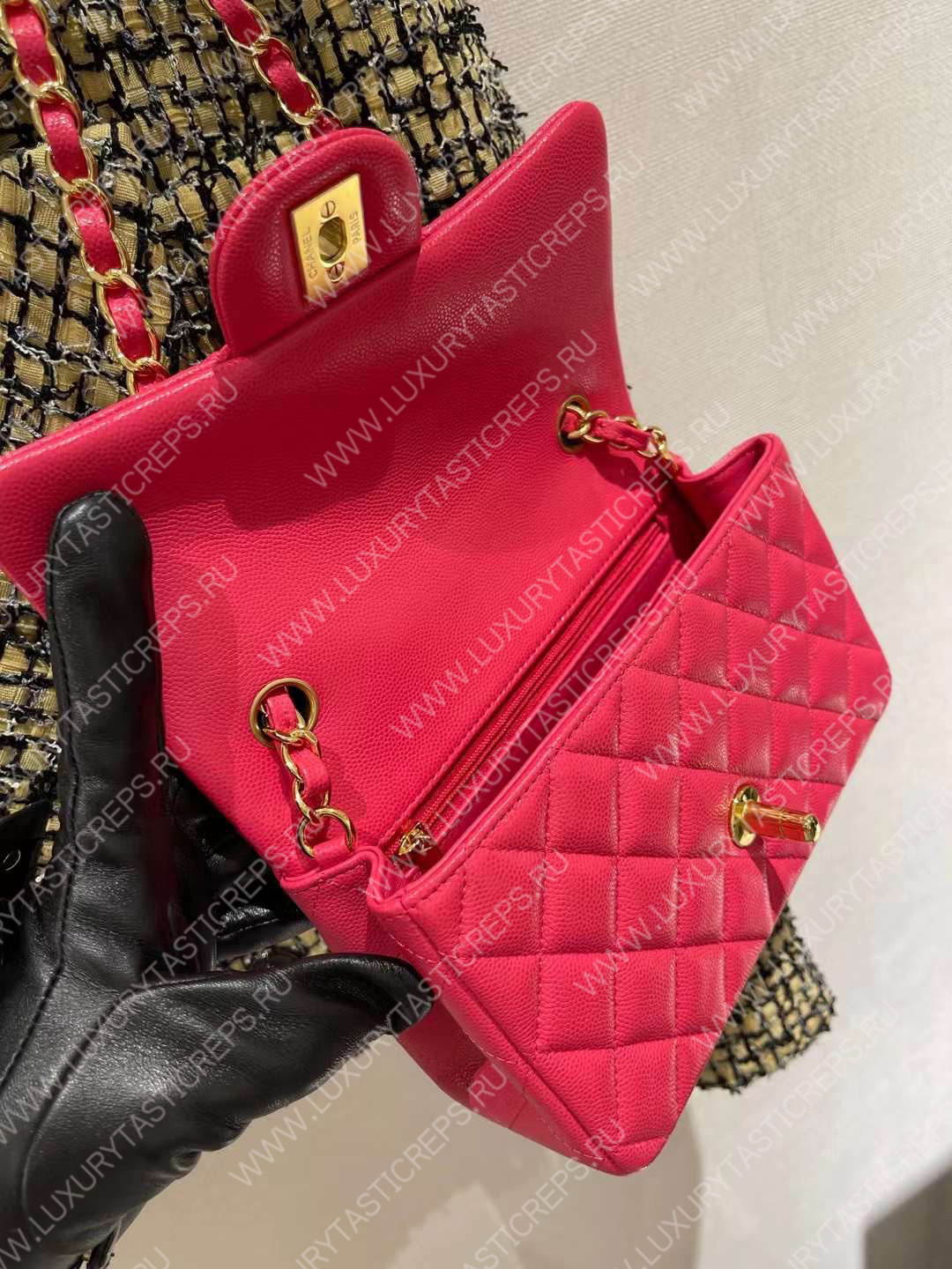Ch*el mini classic flap bag pink a01116