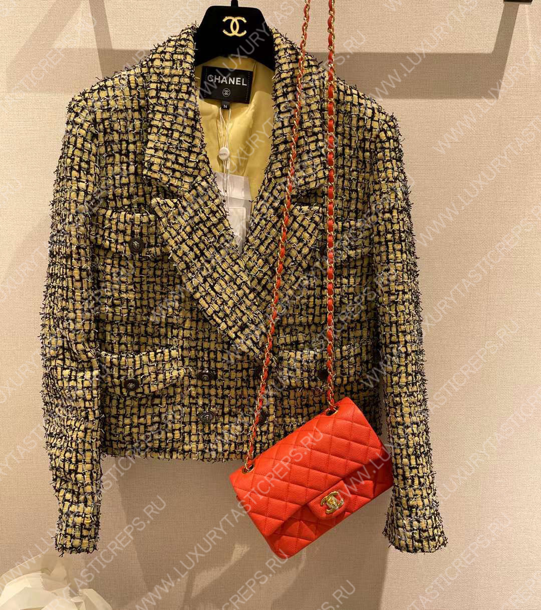 Ch*el mini classic flap bag orange a01116