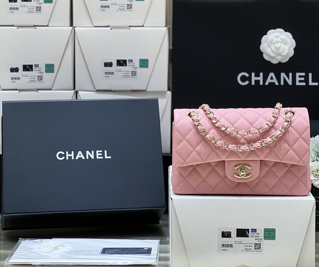 Ch*el small classic handbag bag pink a01113