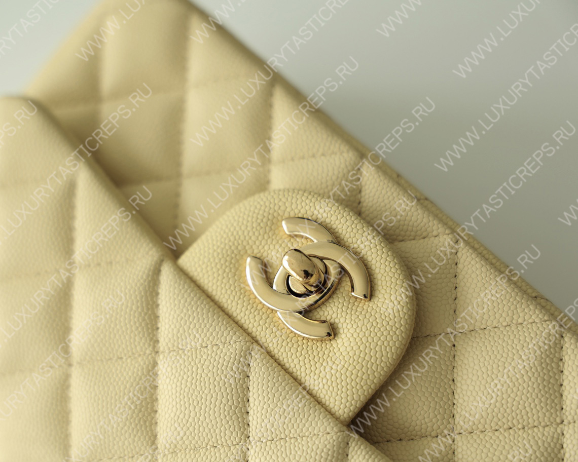 Ch*el mini classic flap bag yellow a01116