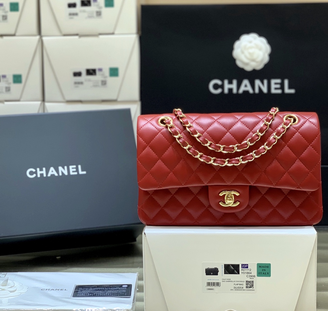 Ch*el classic handbag bag red a01112