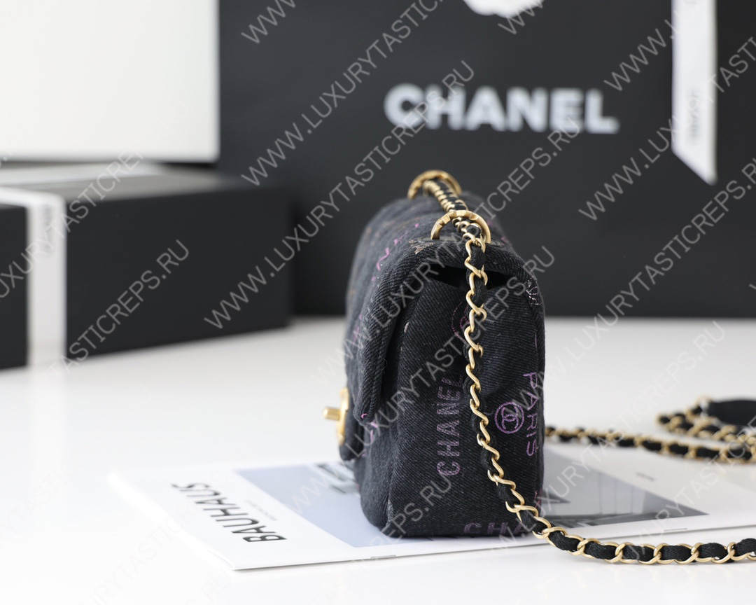 Ch*el small flap bag black as3134
