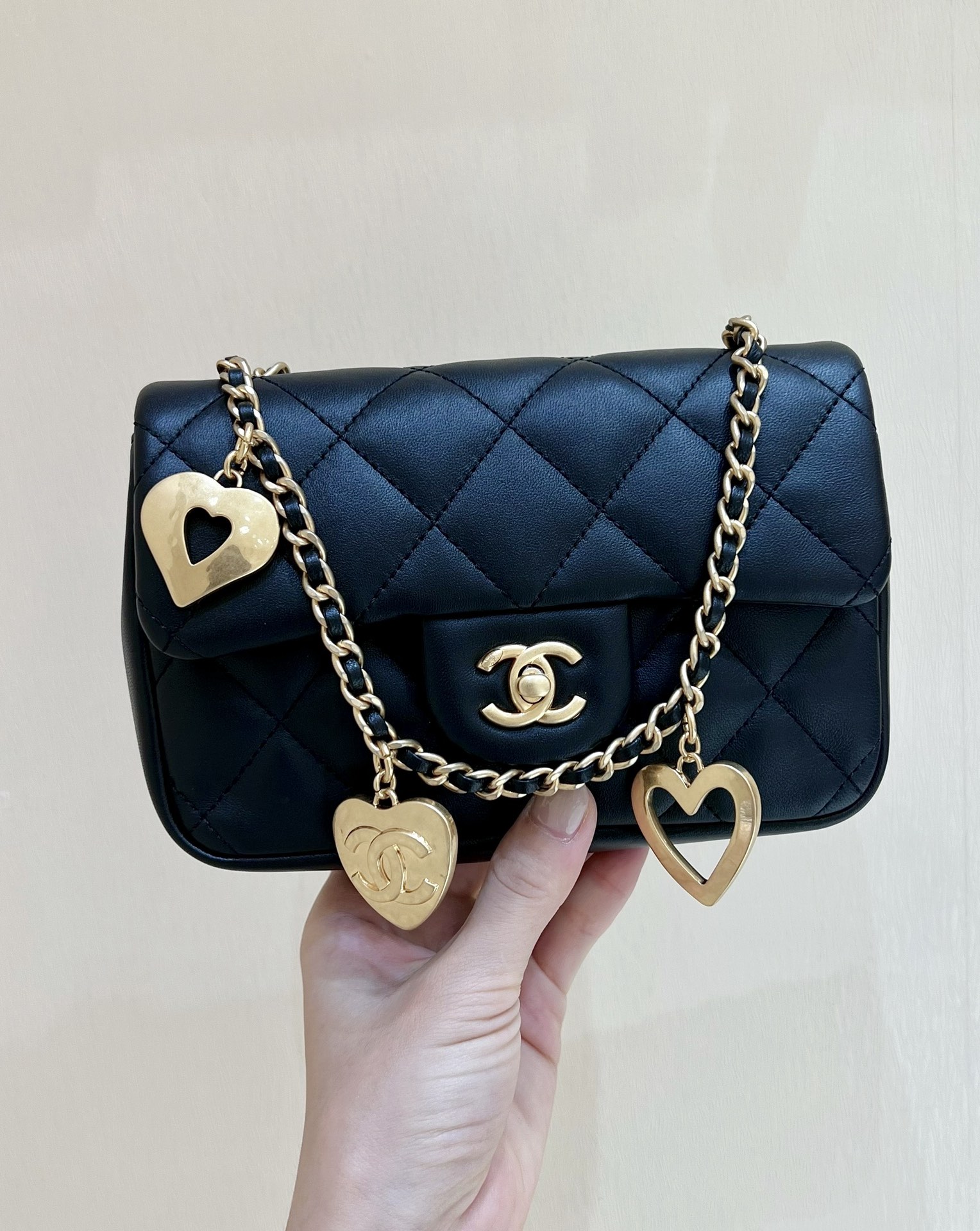 Ch*el mini flap bag black as3456