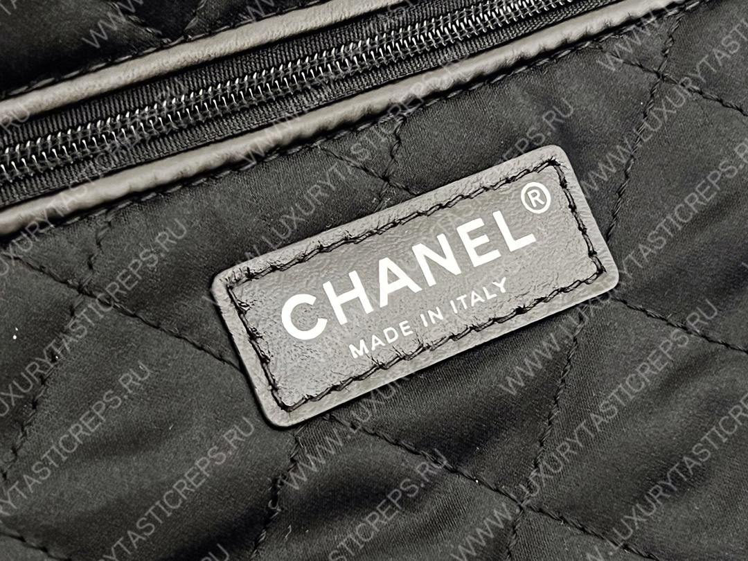 Ch*el 22 large shopping bag black as3262