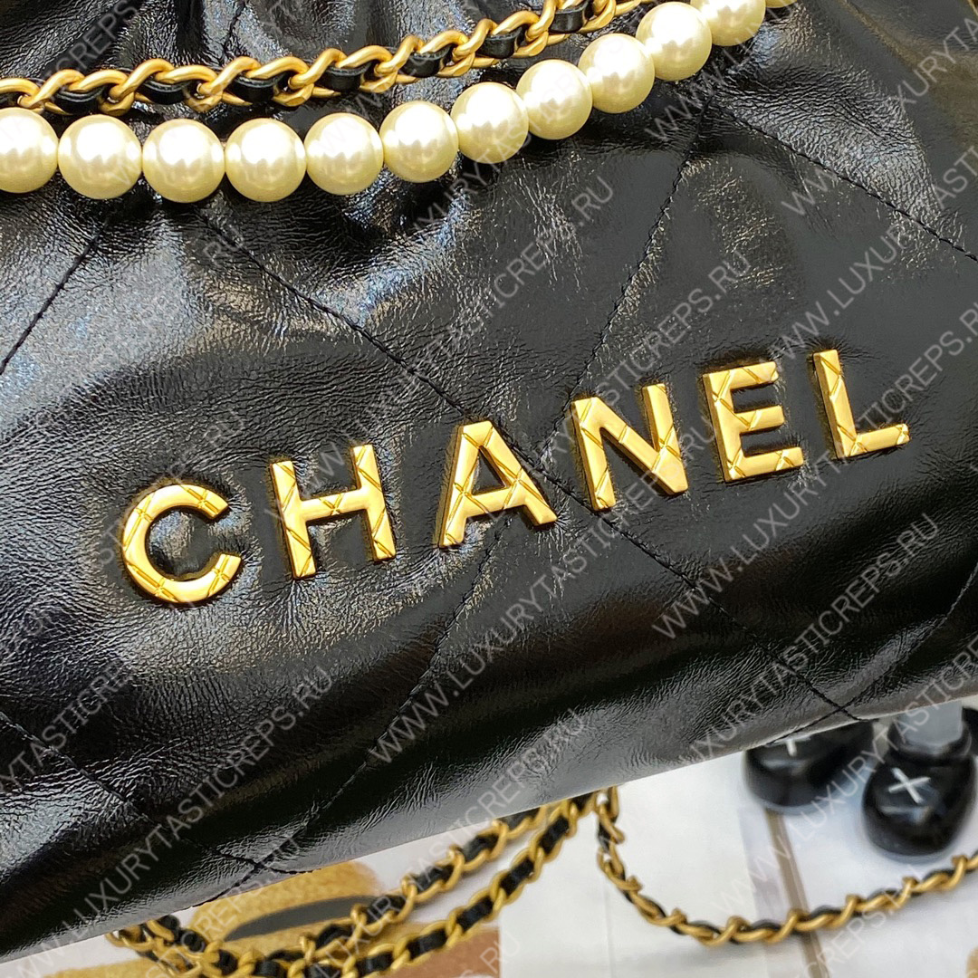 Ch*el 22 handbag black as3261