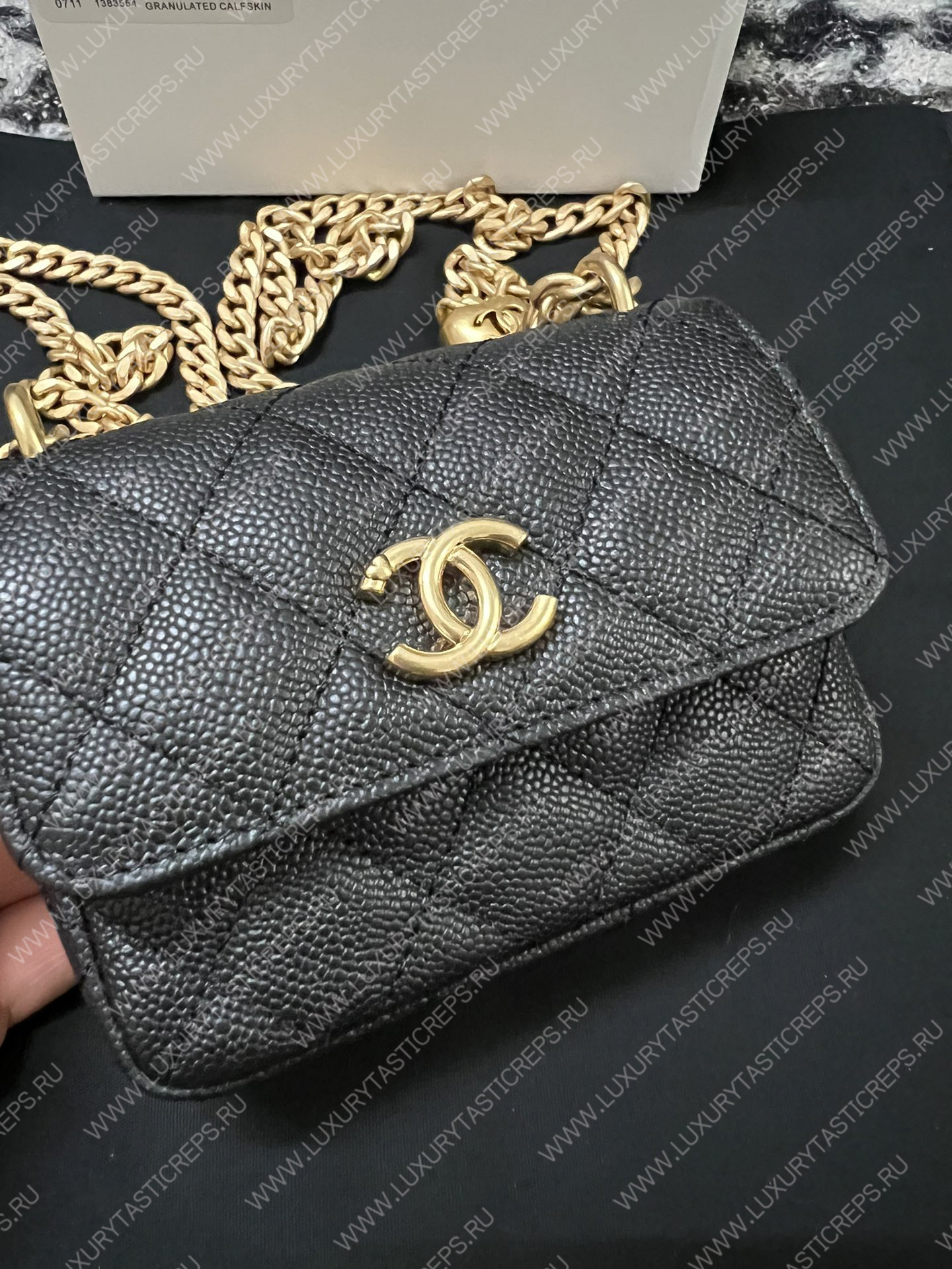 Ch*el mini flap bag black as3757