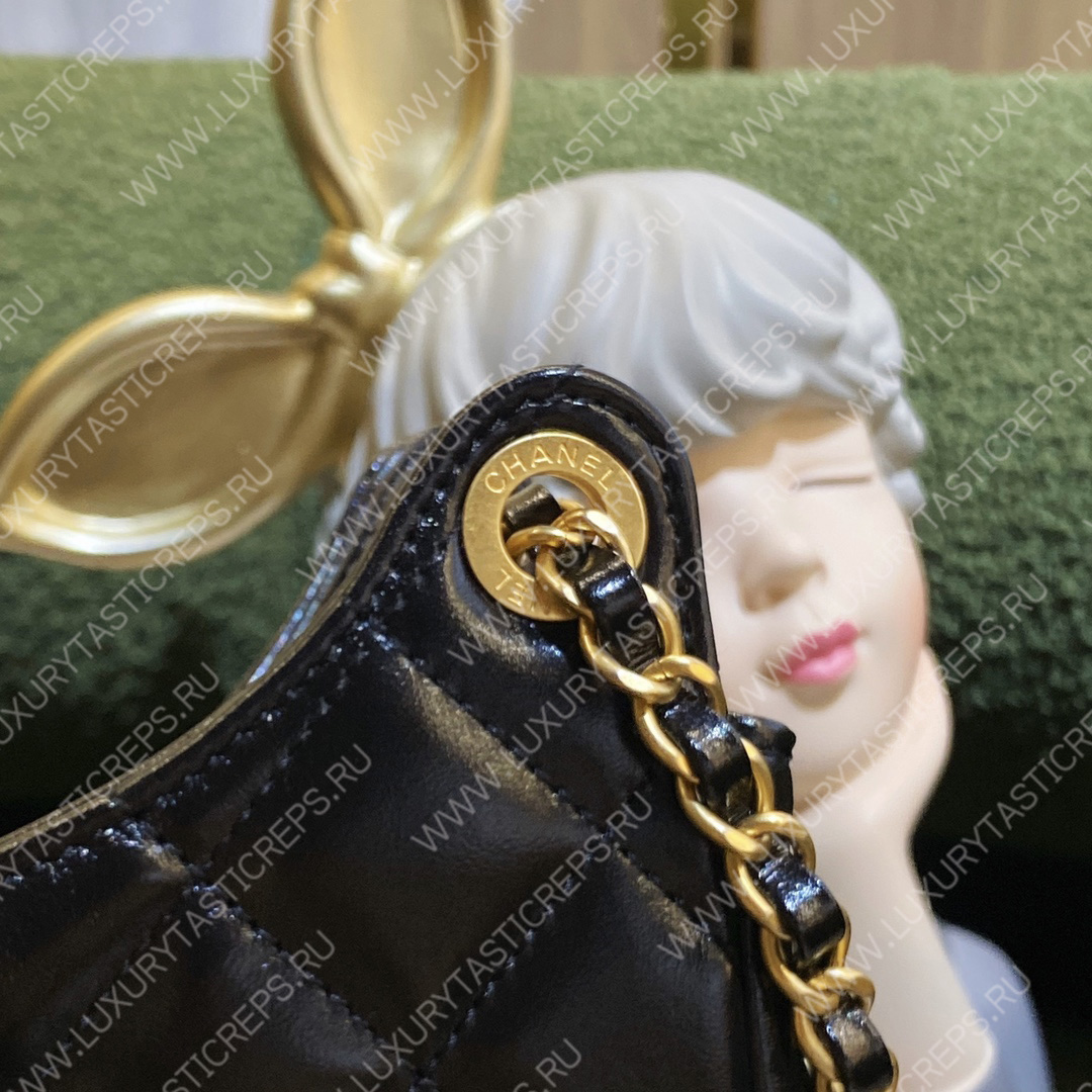 Ch*el hobo handbag black as3710