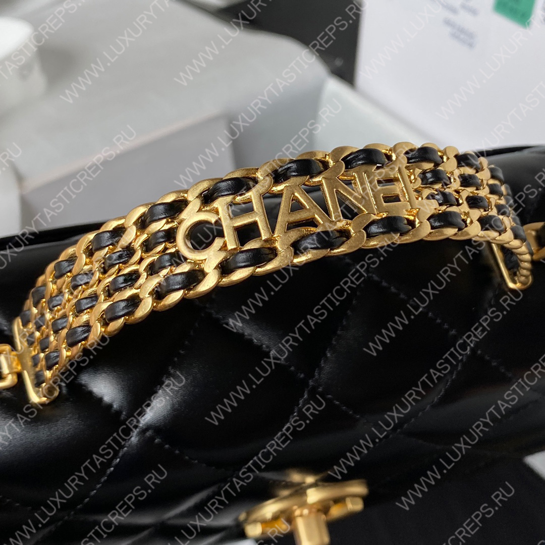 Ch*el mini flap bag with top handle as3886