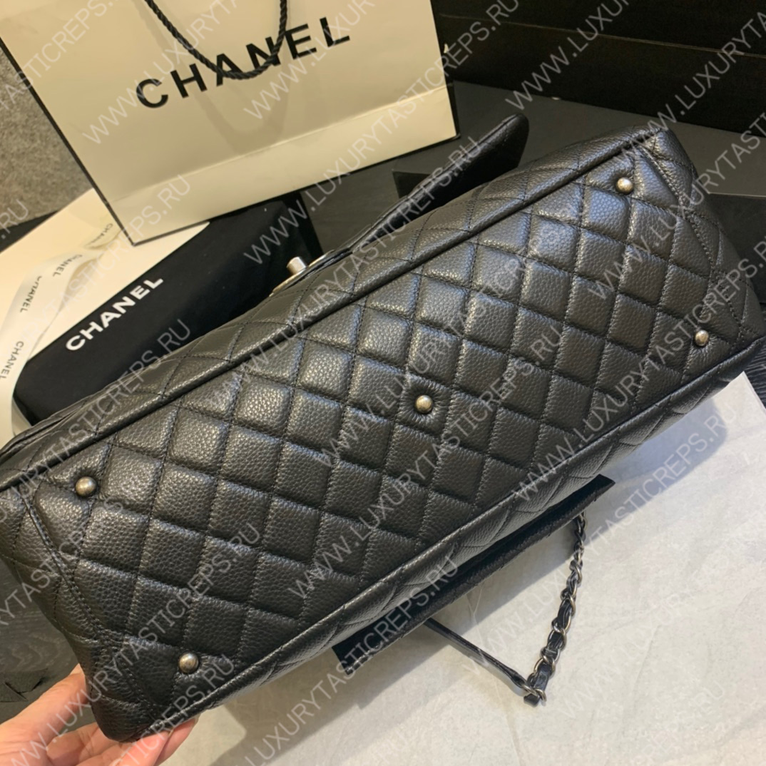 Ch*el large classic handbag black a58600