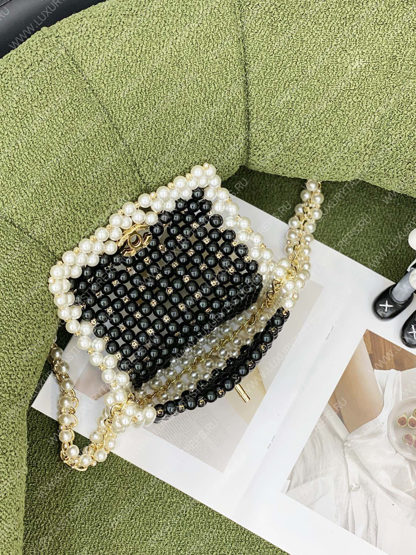 Ch*el mini evening bag black as3629