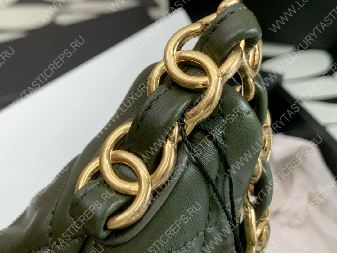 Ch*el hobo handbag bag green as3562