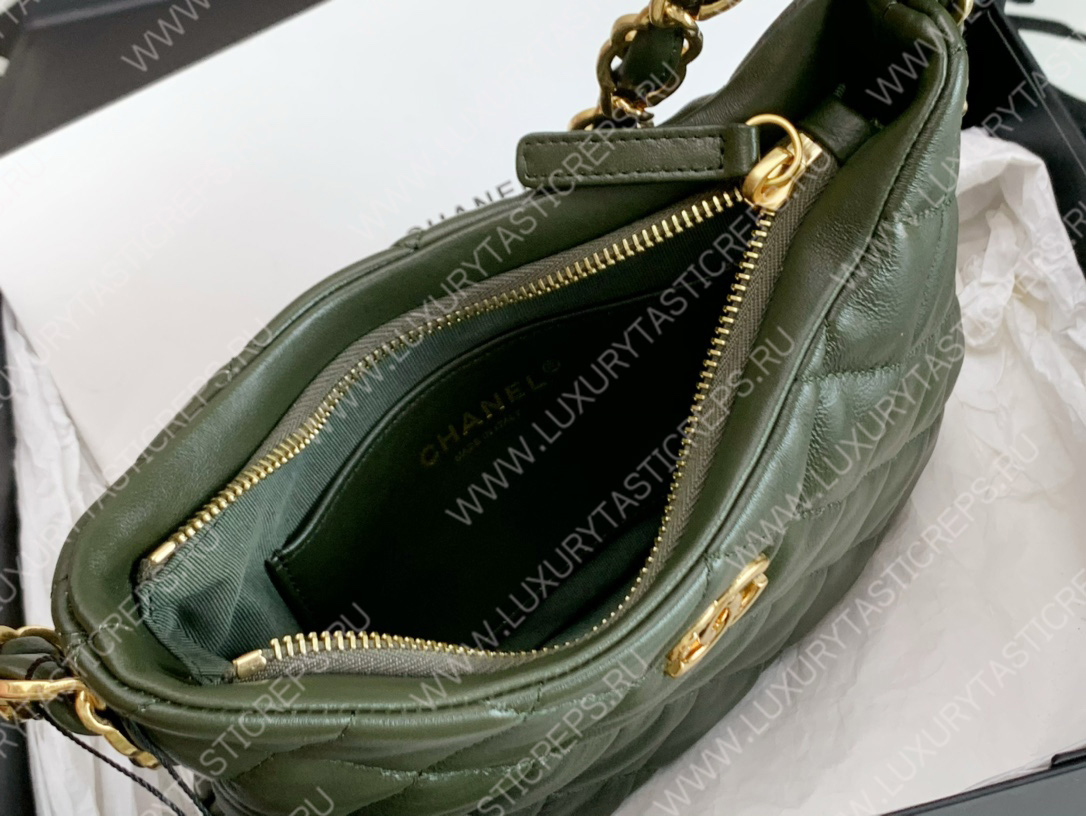 Ch*el hobo handbag bag green as3562