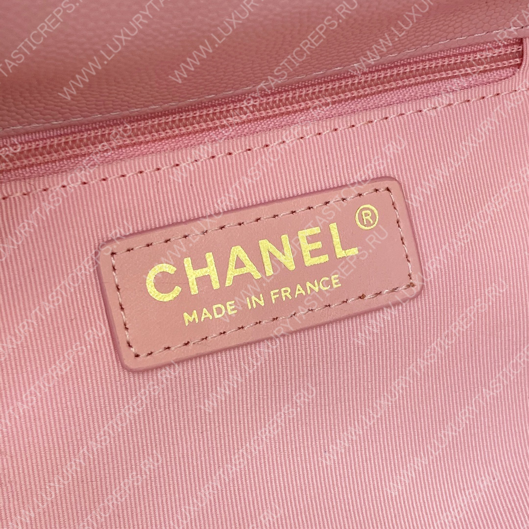 Ch*el mini flap bag with top handle pink as3653
