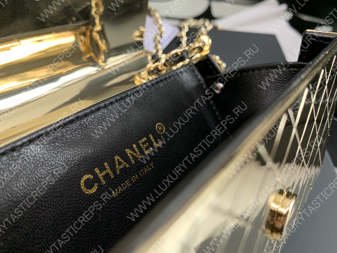 Ch*el small evening bag gold as2514