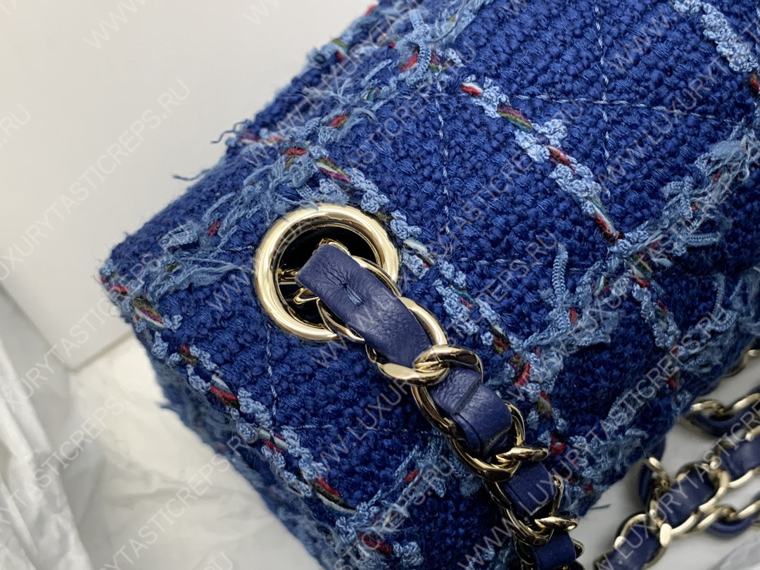 Ch*el mini flap bag blue a69900