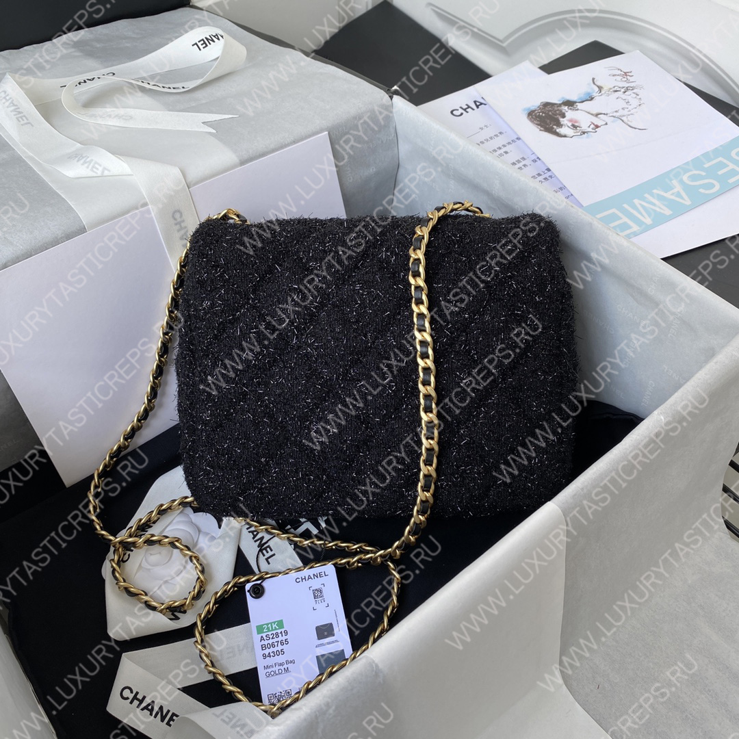 Ch*el mini flap bag black as2820