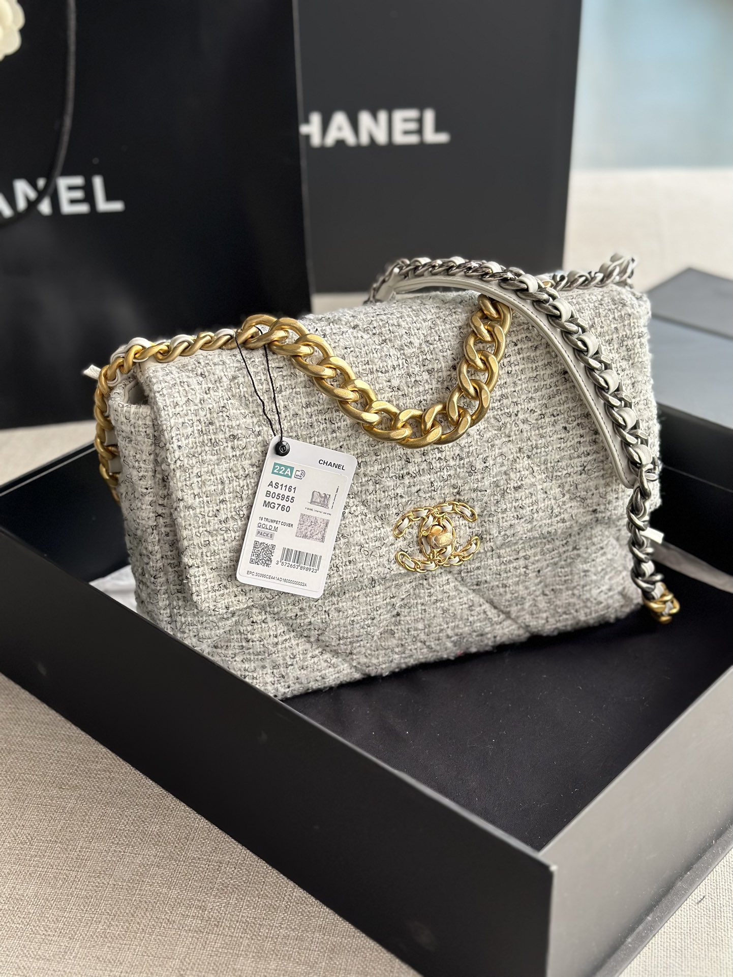 Ch*el 19 large handbag multicolor as1161